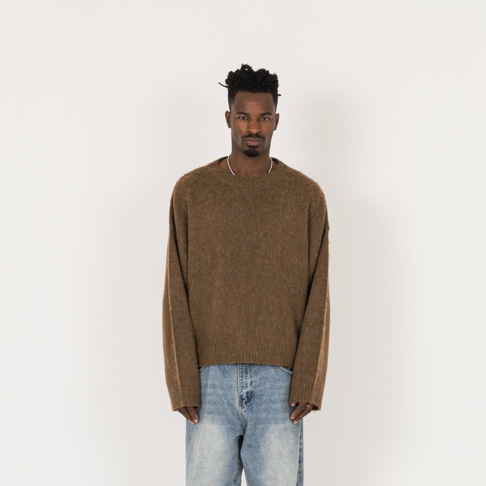 Model view of Destructive Mohair Birch Sweatshirt